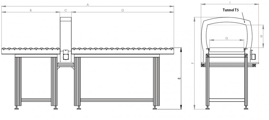 ENTMAGNETISIERTUNNEL MIT ROLLBAND ENTMAGNETISIERTUNNEL MIT ROLLBAND